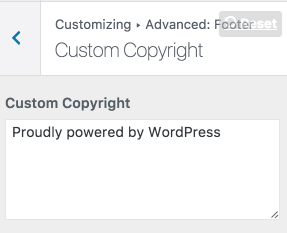 Type in your new footer credit