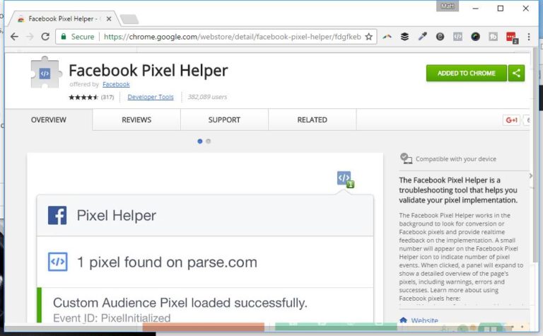 Add this to Chrome to verify your pixel